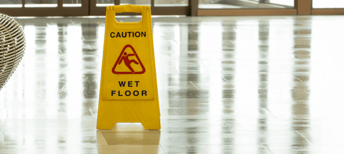 Photo of wet floor sign