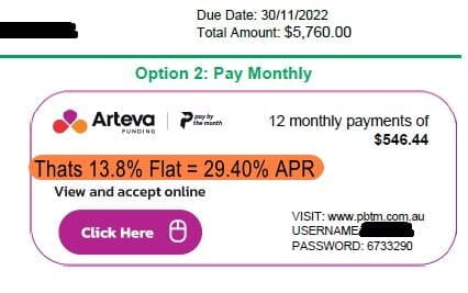 Elantis funding example, 9.14% flat